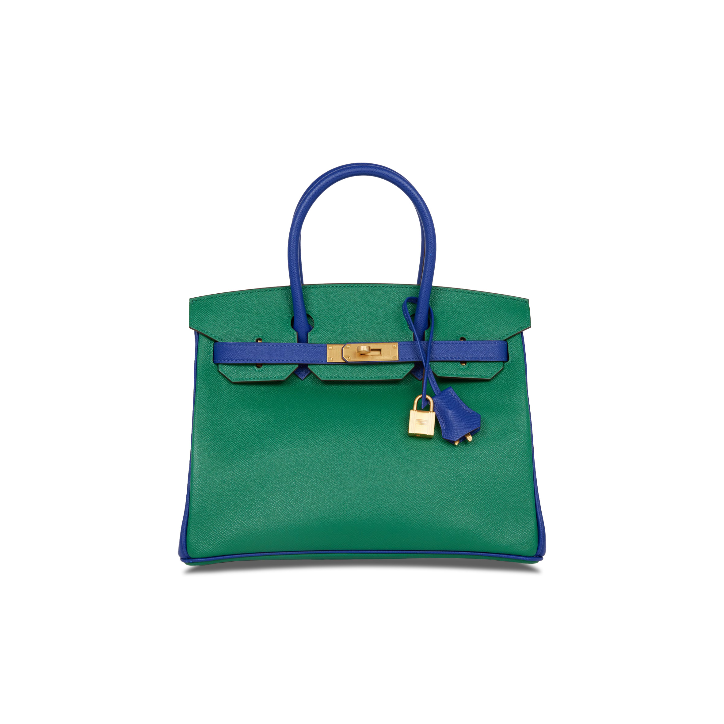 HERMÈS BIRKIN 35 EPSOM MALACHITE GREEN AND AQUA BLUE BAG H028368CK6Z (25*20*13cm)